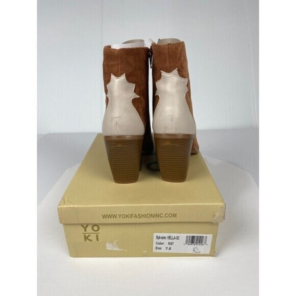 YOKI Women's  Bootie Ankle Boot Goldie Bootie Size 7.5 Muriel Rust Shoes New - Picture 5 of 16